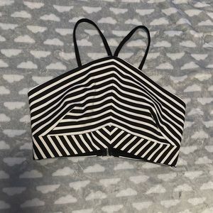 Dynamite Striped Formal Crop Top